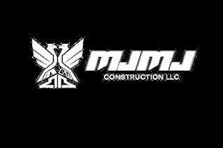 MUMD Construction LLC logo featuring a stylized phoenix or bird emblem with geometric lines in white on black background